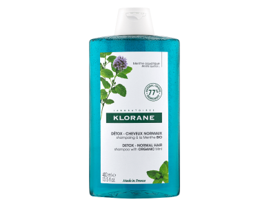Klorane Detox Shampoo, Σαμπουάν Αποτοξίνωσης με Υδάτινη Βιολογική Μέντα για Κανονικά Μαλλιά, 400ml