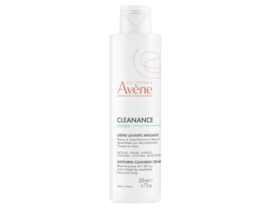 Avene Cleanance Hydra Soothing Cleansing Cream, Κρέμα Καθαρισμού για το Δέρμα υπό Ξηραντική Αγωγή, 200ml
