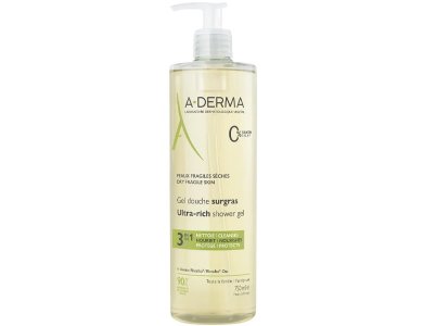 A-Derma Shower Gel Ultra-Rich, Τζελ Καθαρισμού για Ξηρό Δέρμα, 500ml