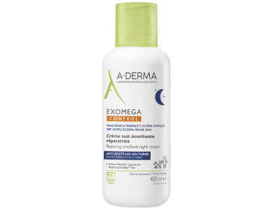 A-Derma Exomega Control Repairing Emollient Night Cream, Επανορθωτική Μαλακτική Κρέμα Νυκτός, 400ml