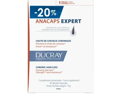 Ducray Promo Anacaps Expert, Συμπλήρωμα Διατροφής Για Την Τριχόπτωση, (-20%), 30caps