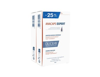 Ducray Promo Anacaps Expert, Συμπληρωμα Διατροφης Για Χρόνια Τριχόπτωση, (-25%), 2x30caps