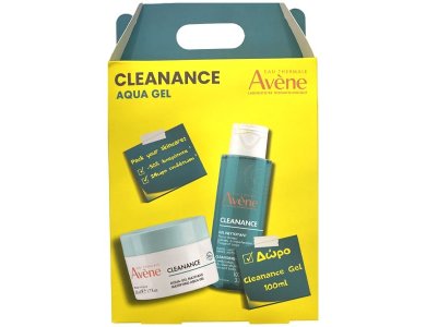 Avene Cleanance Promo με Avene Cleanance Mattifying Aqua Gel Ενυδατική Κρέμα-Gel Προσώπου για Μεικτές & Λιπαρές Επιδερμίδες, 50ml & Δώρο Cleanance Gel Καθαριστικό Προσώπου για Λιπαρές & Ακνεϊκές Επιδερμίδες, 100ml, 1σετ
