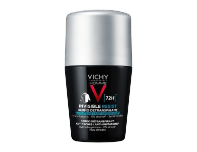Vichy Homme Invisible Resist 72H Ανδρικό Αποσμητικό Roll-On Κατά των Σημαδιών & της Έντονης Εφίδρωσης, 50ml