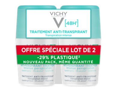 Vichy Promo (-50% στο 2ο Προϊόν) Deodorant 48h Intensive Anti-Perspirant Αποσμητικό Roll-on, 2x50ml