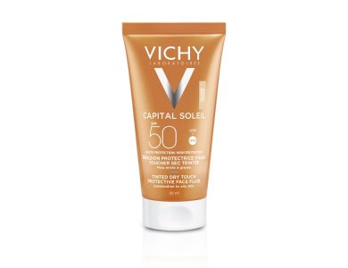 Vichy Capital Soleil SPF50 Tinted Dry Touch Protective Face Fluid Αντηλιακή Κρέμα Προσώπου με Χρώμα για Ματ Αποτέλεσμα, 50ml