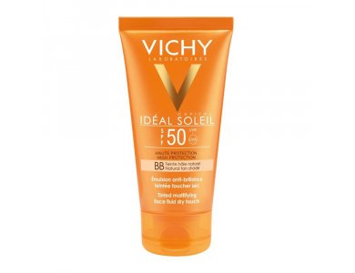Vichy Ideal Soleil BB Tinted Dry Touch Face Fluid Matte SPF50 Αντηλιακή Κρέμα Προσώπου με Χρώμα & Ματ Αποτέλεσμα, 50ml