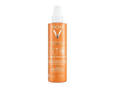 Vichy Capital Soleil Cell Protect Water Fluid Spray SPF50+ Αντηλιακό Spray για Πρόσωπο & Σώμα, 200ml