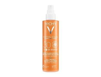 Vichy Capital Soleil Cell Protect Water Fluid Spray SPF30, Αντηλιακό Spray Mε Λεπτόρρευστη Υφή Για Το Σώμα, 200ml