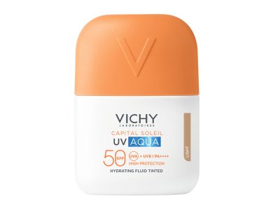 Vichy Capital Soleil UV Aqua Λεπτόρρευστο Ενυδατικό Αντηλιακό Προσώπου με Χρώμα Light SPF50, 50ml