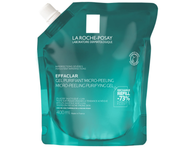 La Roche-Posay Effaclar Μicro-Peeling Purifying Gel Refill Τζελ Καθαρισμού για Eπίμονες Aτέλειες - Ανταλλακτική Συσκευασία, 400ml