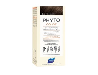 Phyto Phytocolor Νο6.77 Light Brown Cappuccino, Μαρόν Ανοιχτό Καπουτσίνο, 1τμχ