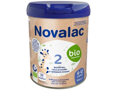 Novalac 2 Bio Βιολογικό Γάλα Σε Σκόνη για Βρέφη 6-12m, 800g
