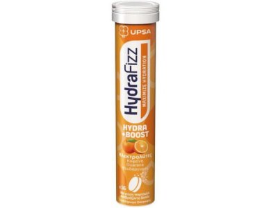 UPSA HydraFizz Hydra + Boost 16 Αναβράζοντα Δισκία Με Γεύση Πορτοκάλι