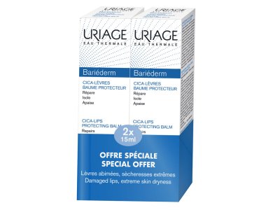 Uriage Cica-Lips Special Offer Βάλσαμο για Ξηρά & Σκασμένα Χείλη, 2 x 15ml