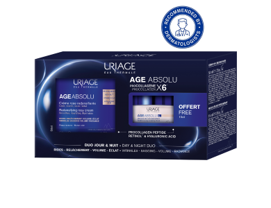 Uriage Age Absolu Day & Night Duo Kit με Redensifying Rosy Cream Αντιγηραντική Κρέμα Ημέρας, 50ml & Δώρο Redensifying Sleeping Mask Αντιγηραντική Μάσκα Νυκτός, 15ml, 1σετ