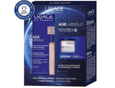 Uriage Promo Age Absolu Boosting Micro-Redensifying Ορός Αντιγήρανσης, 30ml & Δώρο Redensifying Rosy Αντιγηραντική Κρέμα Ημέρας, 15ml, 1σετ