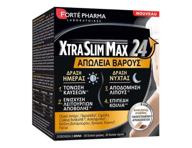 Forte Pharma Xtraslim 24 Ειδικό Συμπλήρωμα Διατροφής για Απώλεια Βάρους, Ενίσχυση Μεταβολισμού, Τόνωση Καύσεων, 60δισκία