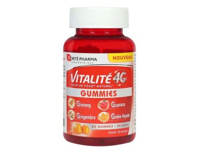 Forte Pharma Vitality 4G Gummies Ζελεδάκια με Γεύση Πορτοκάλι, 60 ζελεδάκια