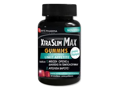 Forte Pharma XtraSlim Max Gummies, Μαλακά Ζελεδάκια για τον Περιορισμό της Όρεξης με Γεύση Ροδάκινο, 60 ζελεδάκια