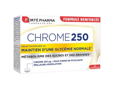 Forte Pharma Chrome 250mg για την Διατήρηση Φυσιολογικών Επιπέδων Σακχάρου στο Αίμα 30tabs