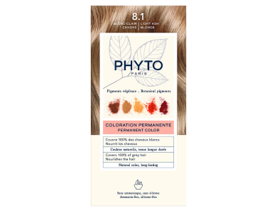 Phyto Phytocolor No8.1 Light Ash Blonde, Μόνιμη Βαφή Μαλλιών Ανοιχτό Ξανθό Σταχτί, 1τεμ