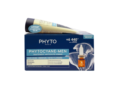 Phyto Phytocyane Promo Anti-Hair Loss Treatment for Men Αγωγή Τριχόπτωσης για Άνδρες, 12amp x 3.5ml & Δώρο Αναζωογονητικό Σαμπουάν, 100ml, 1σετ