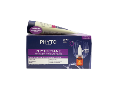 Phyto Phytocyane Promo Progressive Hair Loss Treatment for Women Αγωγή Προοδευτικής Τριχόπτωσης για Γυναίκες, 12amps x 5ml & Δώρο Αναζωογονητικό Σαμπουάν, 100ml, 1σετ