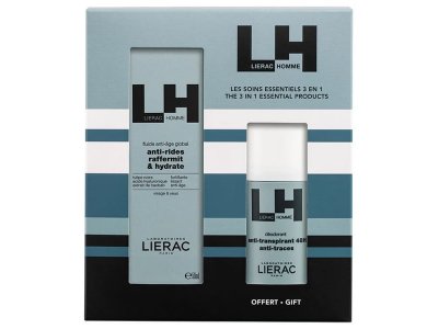 Lierac Homme Promo Σετ Ανδρικής Περιποίησης με Lierac Homme Anti-Aging Fluid, Λεπτόρευστη Αντιγηραντική Κρέμα για Άνδρες, 50ml & Δώρο Lierac Homme Αποσμητικό, 50ml, 1σετ