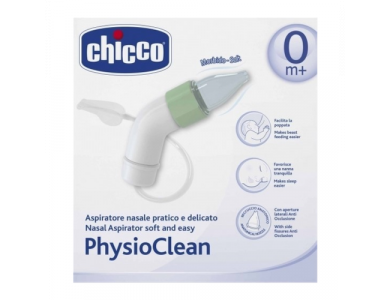 Chicco PhysioClean Kit 0m+, Κιτ Αναρρόφησης για τον καθημερινό καθαρισμό & την ενυδάτωση της μύτης του μωρού, 1τμχ