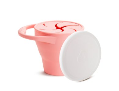 Munchkin Snack Catcher Μαλακό Πτυσσόμενο Δοχείο Σιλικόνης για Σνακ, Ρόζ, 1τμχ