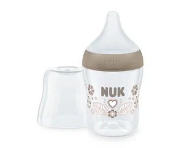 Nuk Perfect Match Μπιμπερό Πλαστικό 0m+ με Δείκτη Ελέγχου Θερμοκρασίας Mικρής Οπής Καρδιά 150m, 1 τμχ