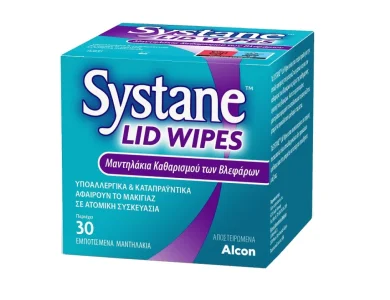 Alcon Systane Lid Wipes Μαντηλάκια Καθαρισμού Βλεφάρων, 30τμχ