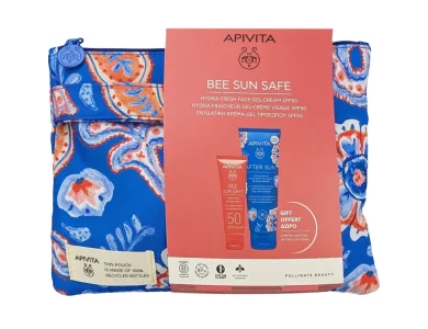 Apivita Promo με Bee Sun Safe Hydra Fresh Face Gel-Cream Ενυδατική Κρέμα Προσώπου SPF50, 50ml & Δώρο After Sun Καταπραϋντική Κρέμα Gel Προσώπου & Σώματος, 100ml & Νεσεσέρ, 1σετ