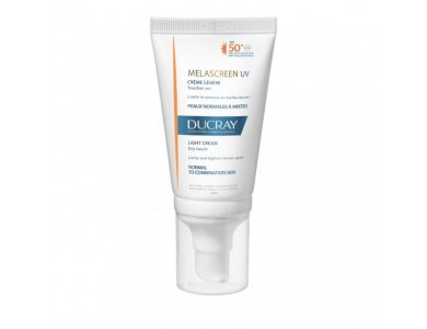 Ducray Melascreen -15% UV Light Cream SPF50+ Λεπτόρρευστη Αντηλιακή Κρέμα Προσώπου για Κανονικό Δέρμα με Δυσχρωμίες, 40ml