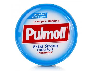 Pulmoll Καραμέλες Extra Strong Μέντα & Βιταμίνη C για το Βήχα, τον Πονόλαιμο, την Τόνωση Ανοσοποιητικού & την Απελευθέρωση της Αναπνοής, Χωρίς Ζάχαρη, 45gr