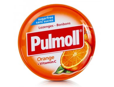 Pulmoll Καραμέλες Πορτοκάλι & Βιταμίνη C για το Βήχα, τον Πονόλαιμο, την Τόνωση Ανοσοποιητικού, Χωρίς Ζάχαρη, 45gr
