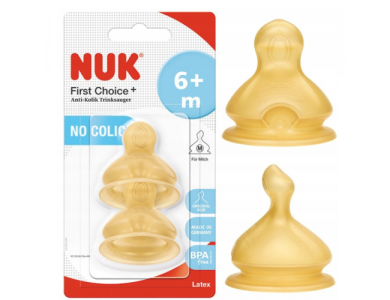 Nuk First Choice+ Θηλή Latex Medium 6m+, 2τεμ