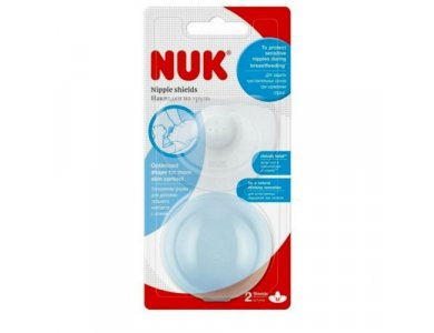 Nuk, Ασπίδα Θηλής Σιλικόνης Με Θήκη Μέγεθος, M, 2τμχ