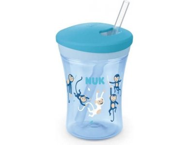 Nuk Action Cup, Εκπαιδευτικό Κύπελλο με Καλαμάκι 12m+, 230ml