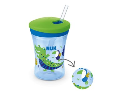 Nuk Action Cup Ποτηράκι που Αλλάζει Χρώμα με Καλαμάκι για 12m+, 230ml