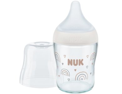 Nuk Perfect Match, Γυάλινο Μπιμπερό με Δείκτη Ελέγχου Θερμοκρασίας 0m +, 120ml