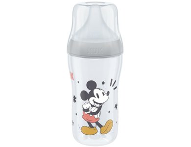 Nuk Perfect Match Disney, Πλαστικό Μπιμπερό με Δείκτη Ελέγχου Θερμοκρασίας 3m+, 260ml