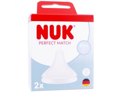 NUK Perfect Match Θηλή Σιλικόνης Μέγεθος S 0+m, 2τμχ