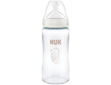 NUK First Choice Γυάλινο Μπιμπερό με Δείκτη Ελέγχου Θερμοκρασίας για 3m+, 240ml
