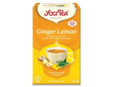 Yogi Tea Ginger Lemon Αφέψημα Τσαγιού για Τόνωση, 17x1.8g
