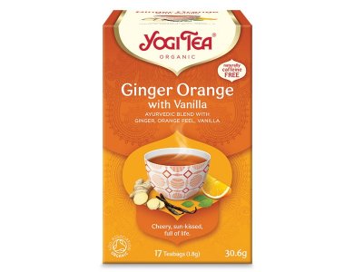 Yogi Tea Ginger Orange With Vanilla Αφέψημα Τσαγιού με Τζίντζερ, Πορτοκάλι & Βανίλια, 17x1.8g