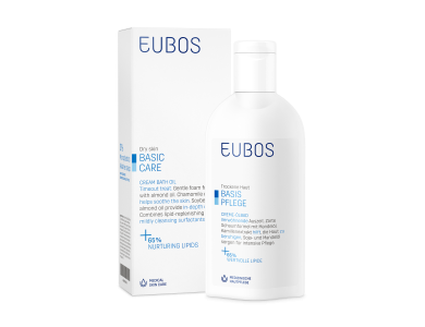 Eubos Cream Bath Oil, Ελαιώδες Αφρόλουτρο για τον απαλό, βαθύ καθαρισμό & την περιποίηση του ξηρού δέρματος, 200ml