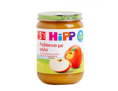 HiPP Βρεφική Φρουτόκρεμα Ροδάκινο Μήλο Από Τον 5ο Μήνα - βαζακι 190gr
