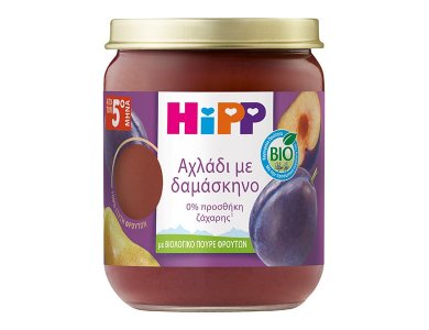 HiPP Βρεφική Φρουτόκρεμα Αχλάδι με Δαμάσκηνο από 5m+, 160g